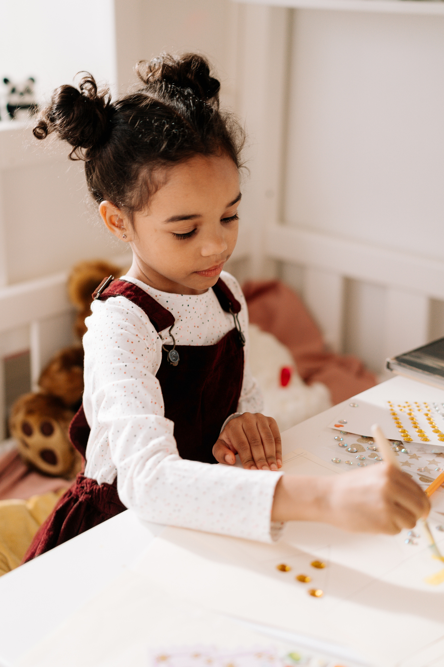 A Girl Doing an Artwork